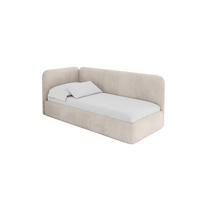 EINZELLBETT Jugendbett mit Bettkasten und Matratze H3/H4, Rechts - ELSY 80x200 Beige - Sandfarben, Holzwerkstoff/Textil (80/200cm) - ALTDECOR