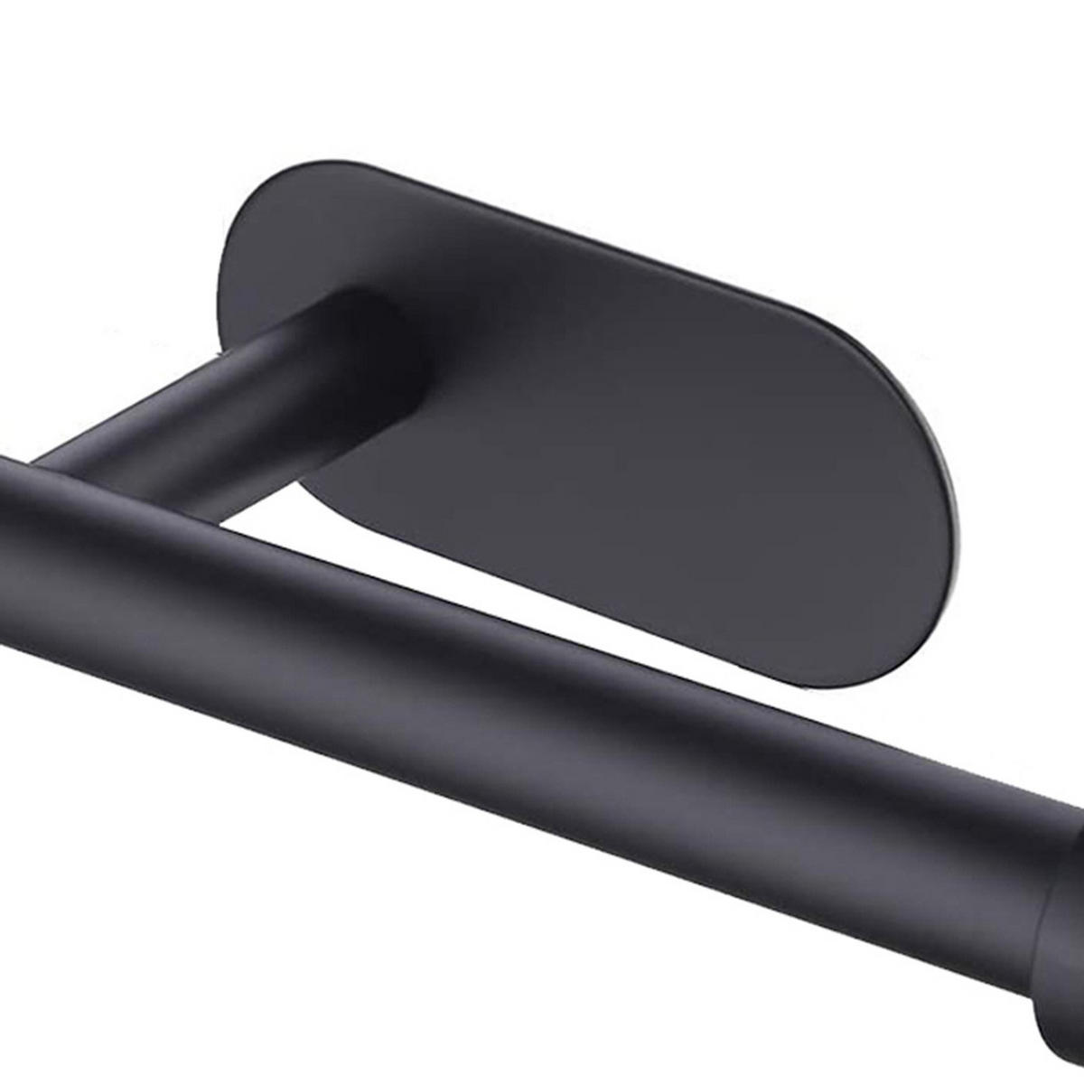 TOILETTENPAPIERHALTER 16/8/4.5 cm Selbstklebend Edelstahl Schwarz - Schwarz, Metall (16/4.5/8cm) - Livingandhome