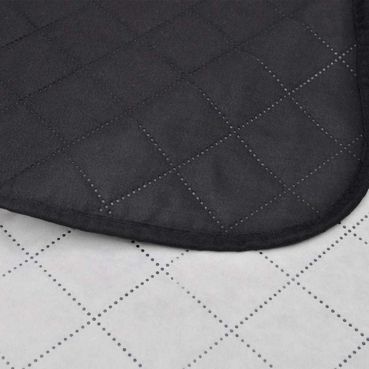 TAGESDECKE 220/240 cm aus Polyester Schwarz, Weiß - Schwarz, Textil (220/240cm) - vidaXL
