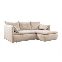 ECKSOFA mit Schlaffunktion - Ecke Rechts - Feincord - Beige - TEODORA - Beige, Textil (230/166cm) - Vente-Unique