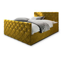 POSTEL BOXSPRING MANDI 180x200 cm, s matrací a úložným prostorem, žlutá - žlutá, kompozitní dřevo/textil (180/200cm) - MASSENO