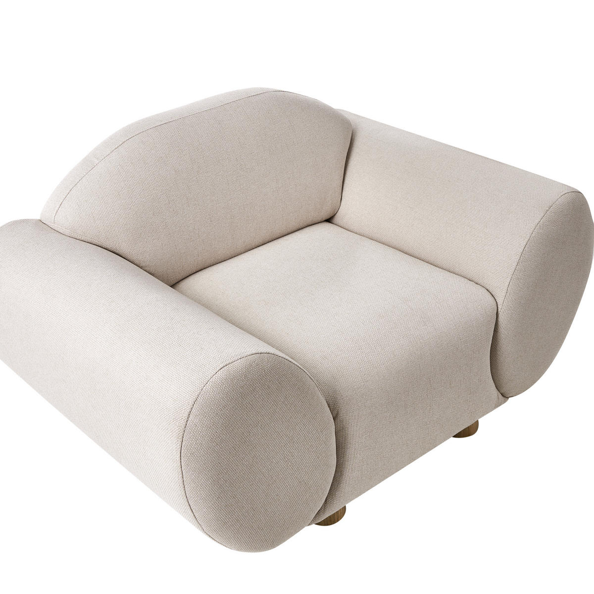 SESSEL Hellbeige Ringel - Beige/Braun, Textil (128/75/87cm) - Beliani