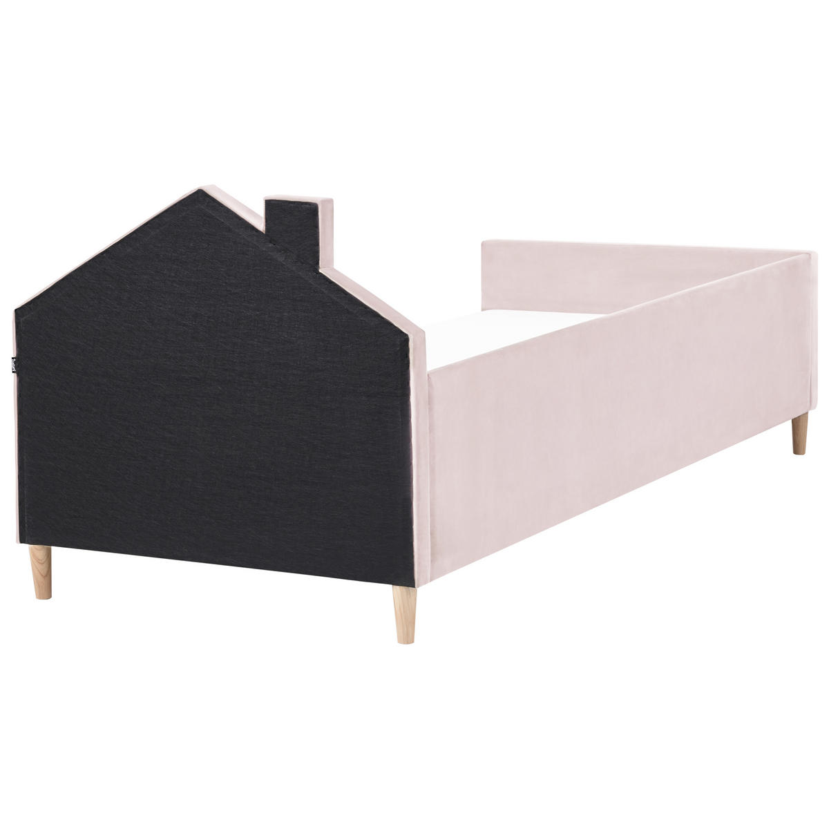 PAT PENTRU COPII Haus catifea 90/200 cm roz Kervan - roz aprins, material textil (90/200cm) - Beliani