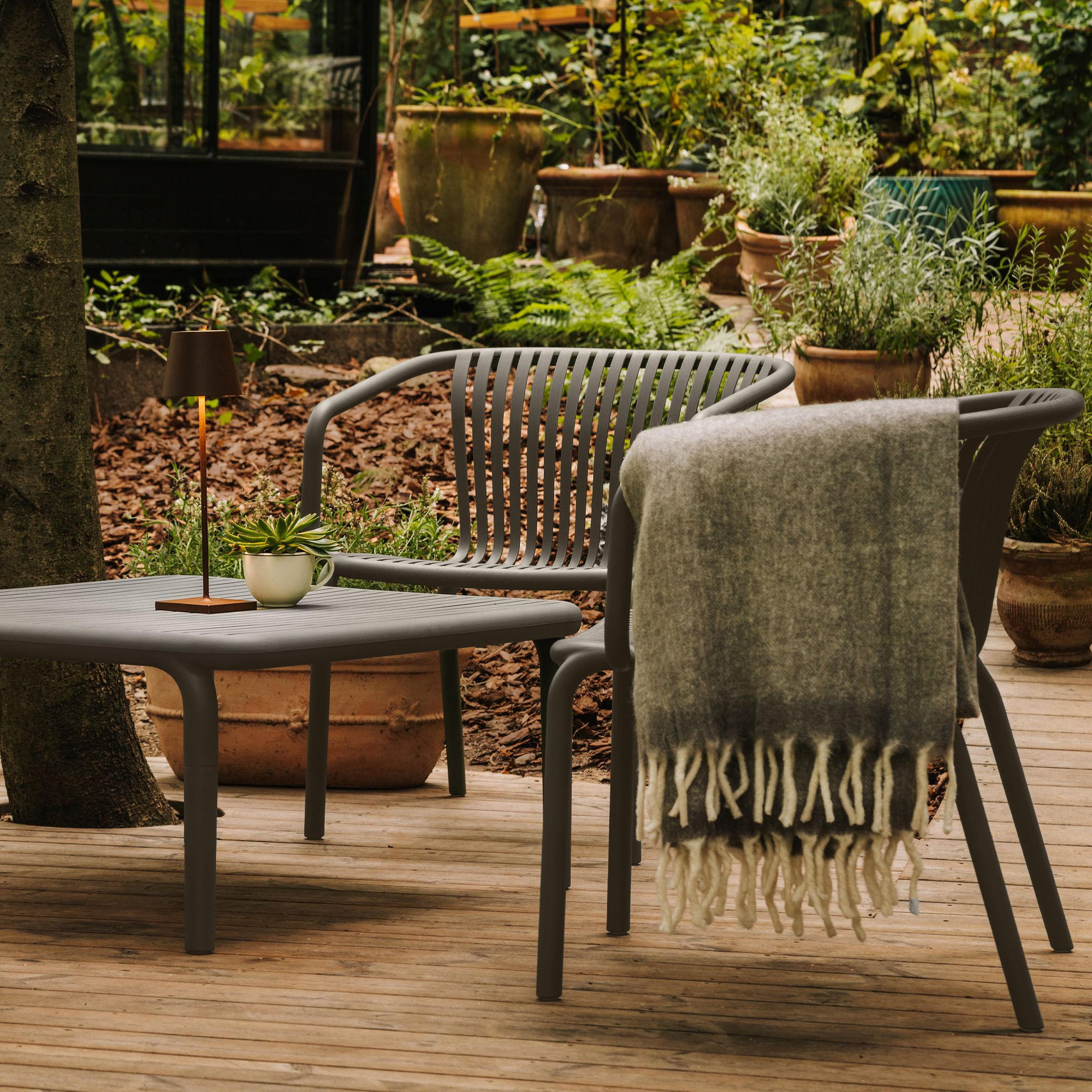 GARTEN ESSGRUPPE FICCARI, Gartenmöbel-Set 5-tlg, Grau - Grau, Kunststoff - KONSIMO®