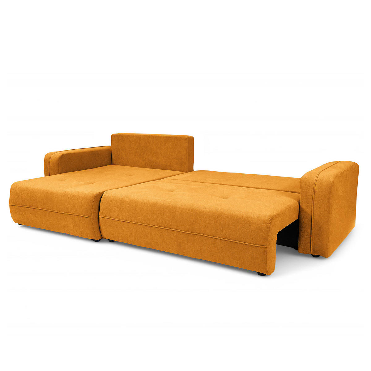 ECKSOFA mit Schlaffunktion - 272 cm - Gelb/Schwarz, Kunststoff/Textil (272/145cm) - home24