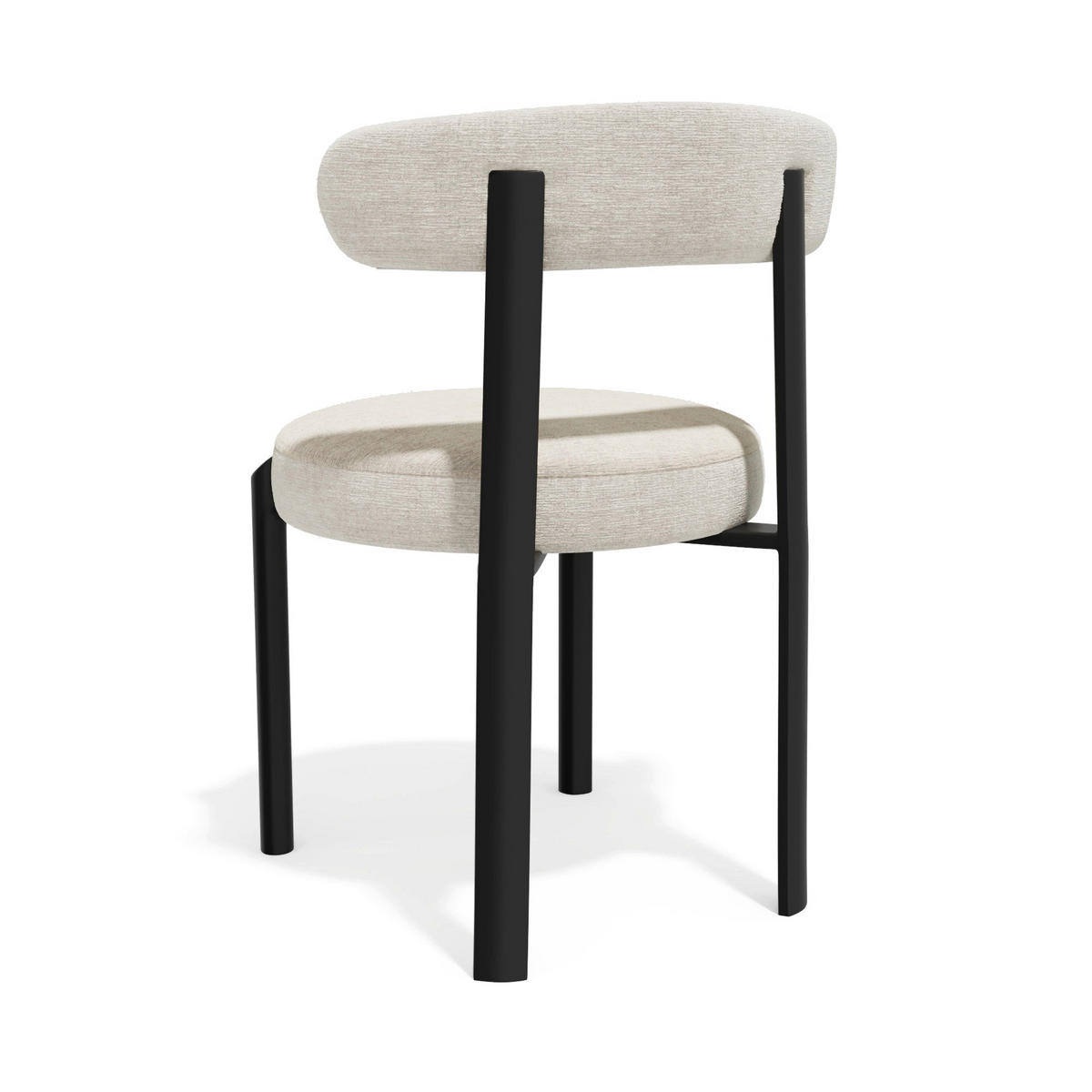 2ER-SET Stühle NOMA Gewebe mit Struktur und weichem Griff Creme 56cm - Creme, Textil (56/77/55cm) - Premium Interiors