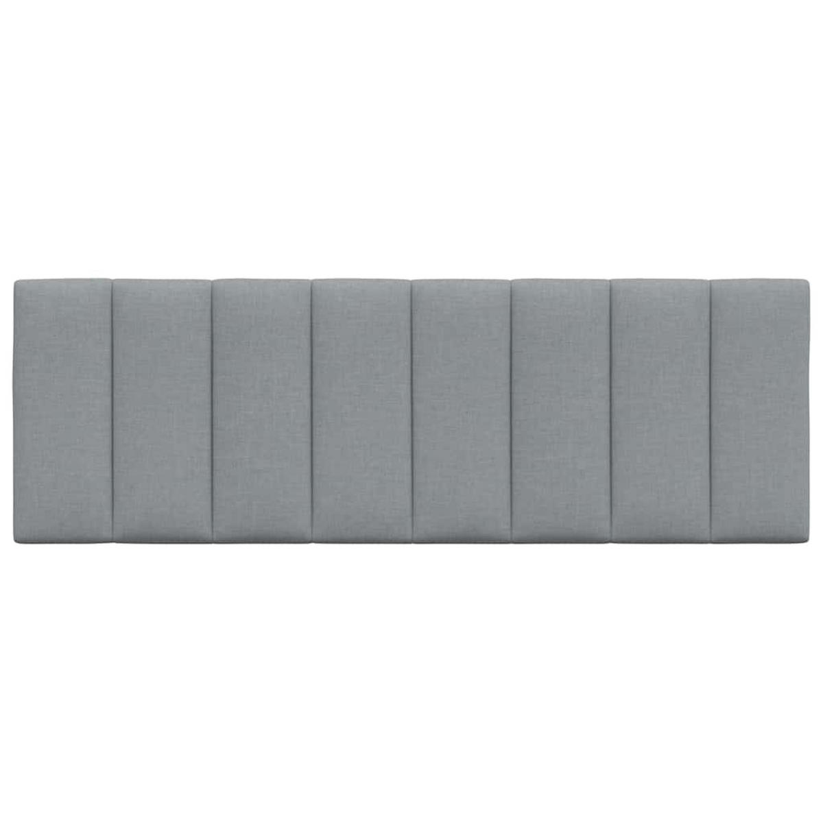 KOPFTEIL-KISSEN Hellgrau 140 Cm Stoff - Grau, Textil - vidaXL