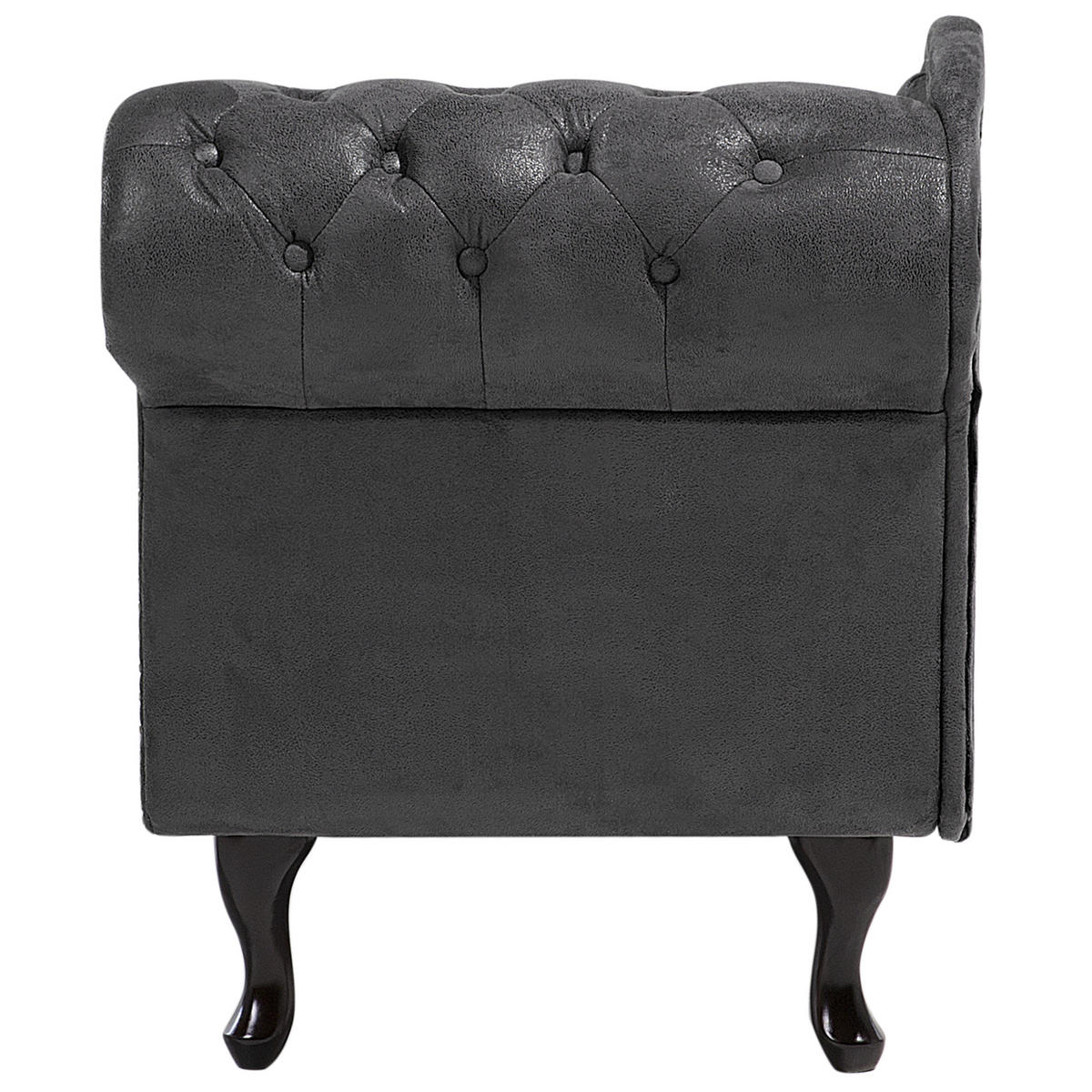 CHAISELONGUE Kunstwildleder dunkelgrau rechtsseitig Nimes - Grau, Kunststoff (170/79/73cm) - Beliani