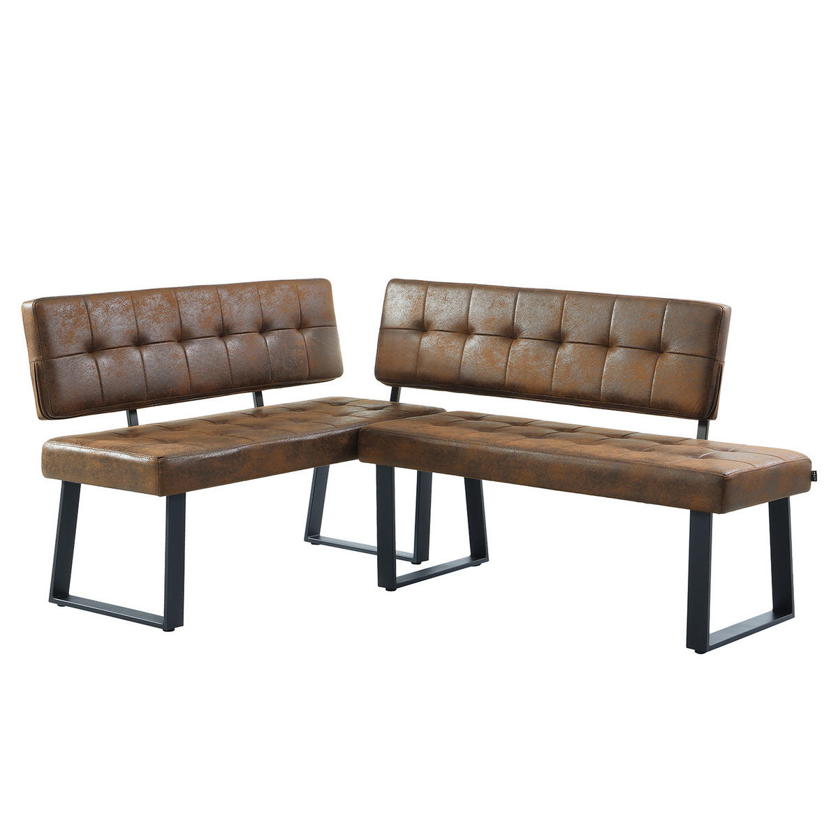 SITZBANK SIGFRID - Braun, Textil/Metall (120/48/56cm) - B&D Home