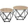 COUCHTISCH 2er Set Benham, mit höhenverstellbaren Kunststofffüßen, Industrial Holz hell, Eiche Sonoma - Naturfarben, Holzwerkstoff (50/50/40cm) - tectake