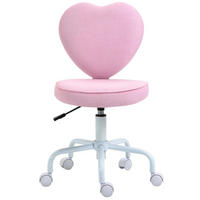 DREHSTUHL 50/40/89 cm pink aus Schaumstoff mit Herzlehne und Höhenverstellung - Pink, Kunststoff (50/89/40cm) - OKWISH