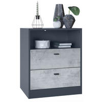 KOMMODE Pino Fronten in Beton Oxid Optik - Hellgrau, Holzwerkstoff (56/67.5/36cm) - Vladon