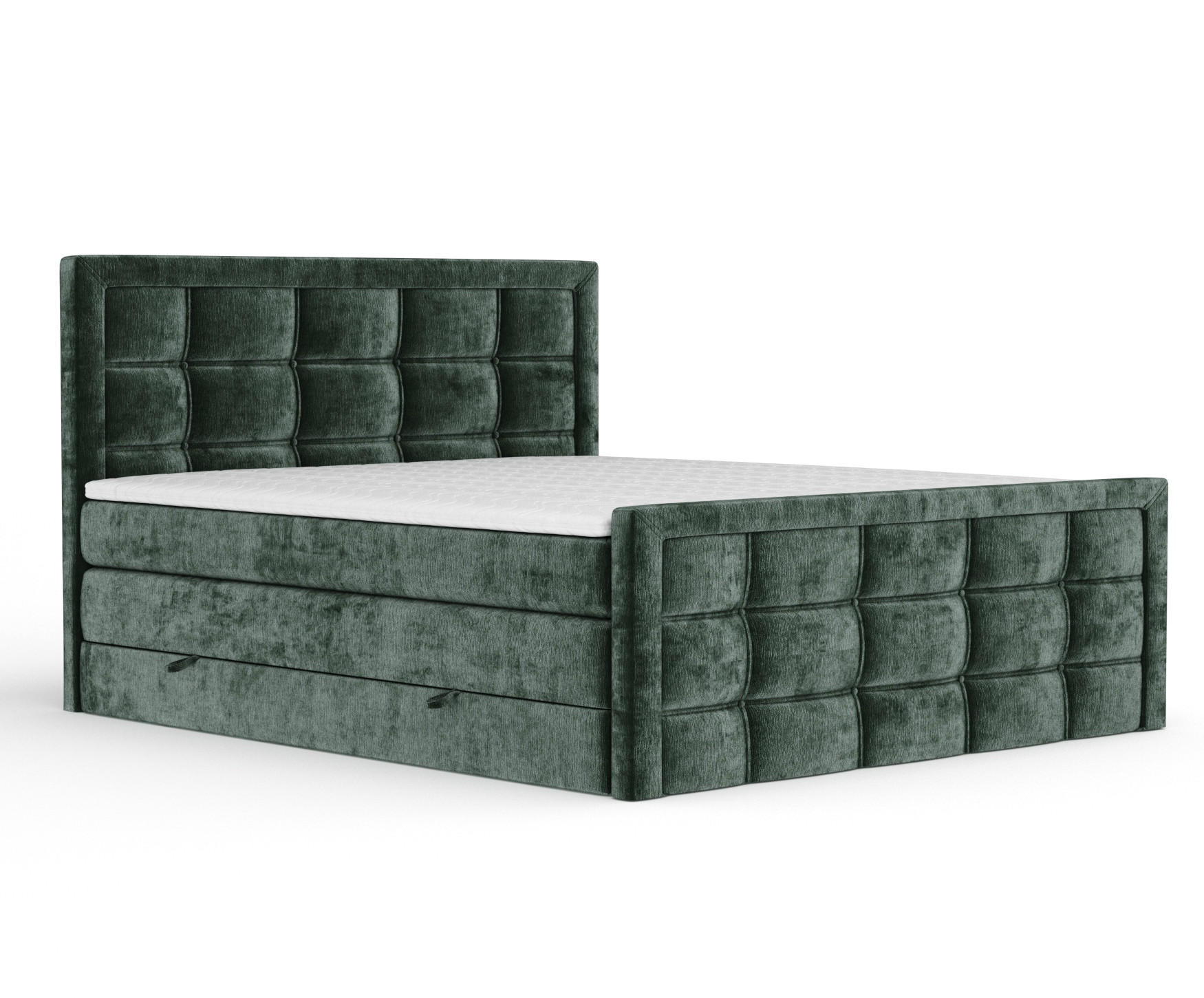 BOXSPRINGBETT Ambrosia Grün 180/200 cm - Schwarz/Grün, Holz/Holzwerkstoff (180/200cm) - Maison de Reve
