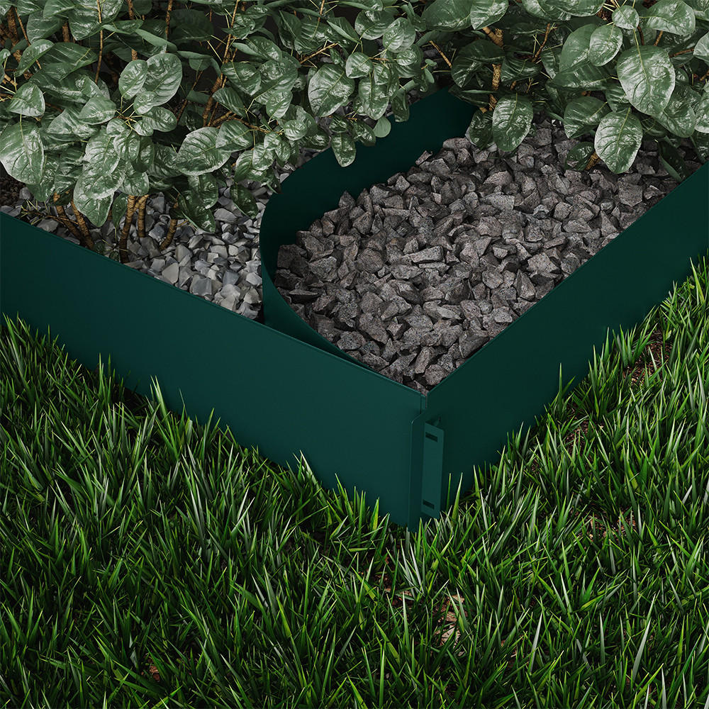 RASENKANTE Grün 100 x 18 cm 20 Meter - Grün, Metall (100/18/0.7cm) - Vicco