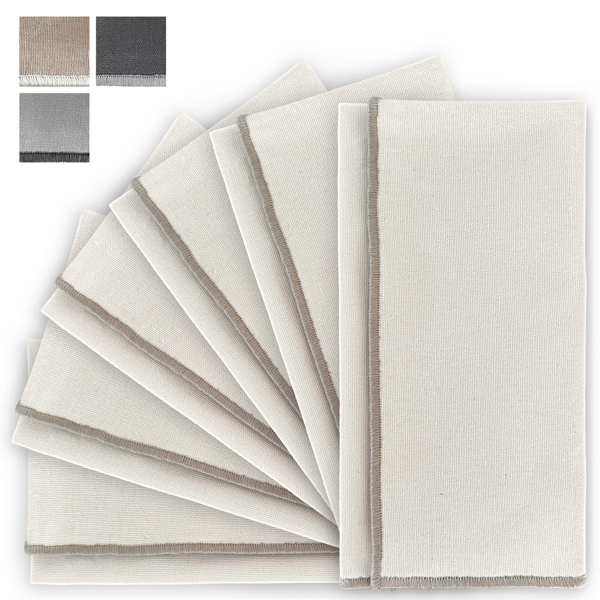 STOFFSERVIETTEN aus Baumwolle 6er-Set - Creme, Textil (45/45cm) - Miqio Design