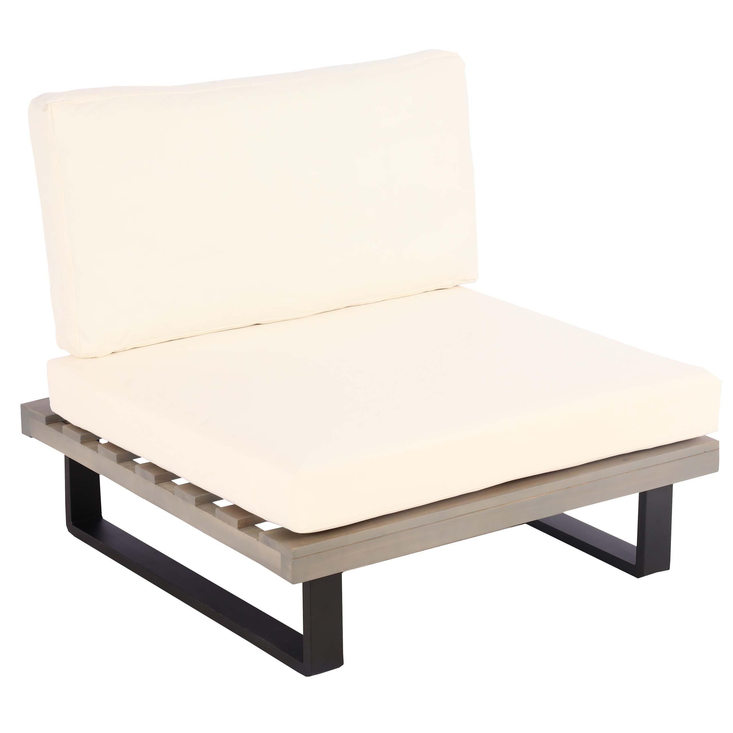 LOUNGE-SESSEL Schwarz, Grau, Cremeweiß - Schwarz/Weiß, Holz (82/75/82cm) - MCW