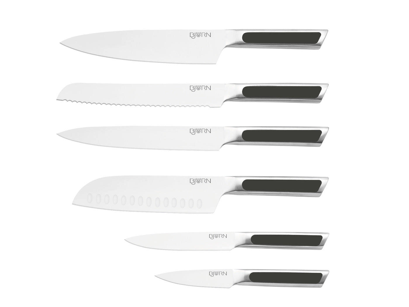 KÜCHENMESSER Loki - 6er-Set - Silberfarben, Metall (1cm) - Björn
