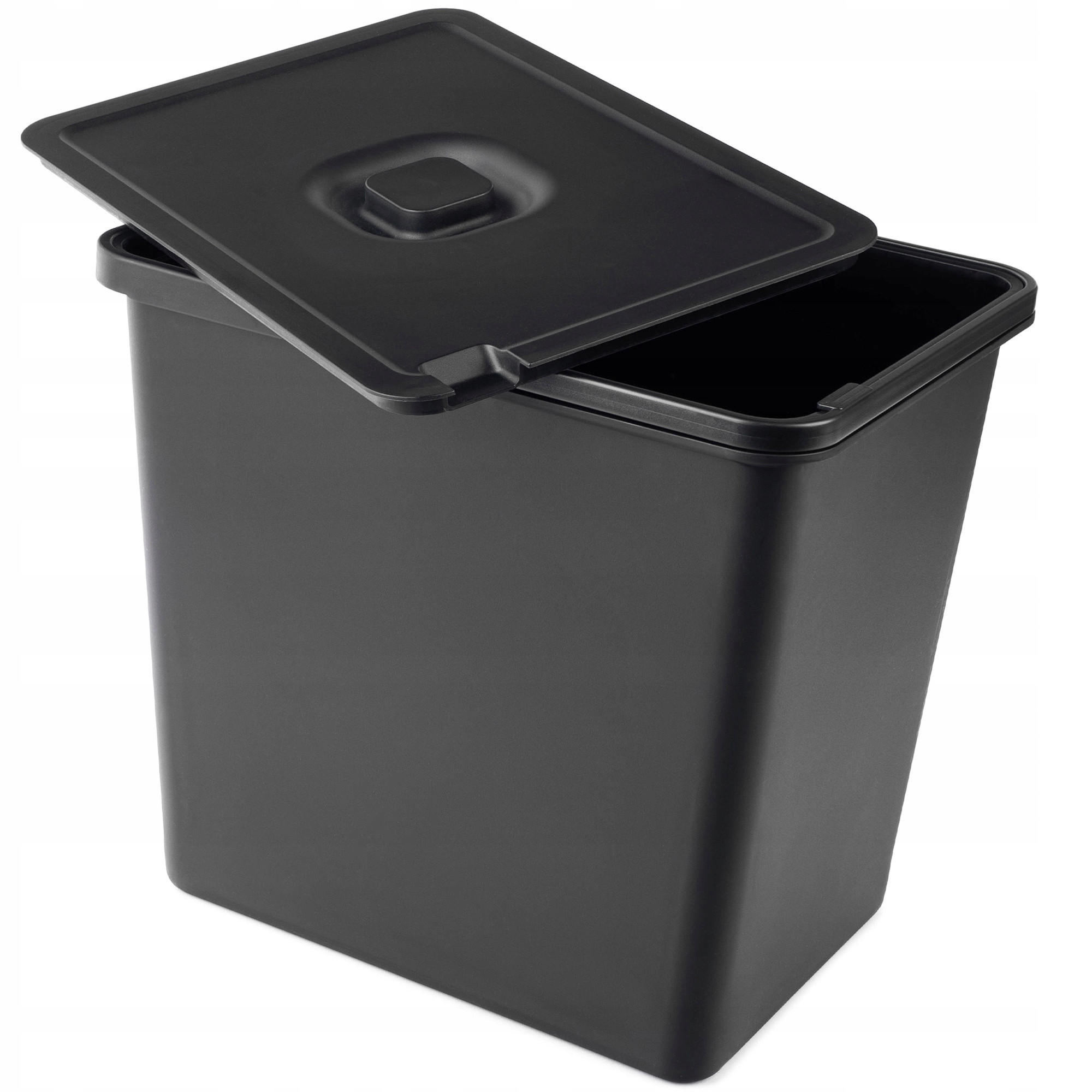 ABFALLBEHÄLTER, 23L, Schwarz - Schwarz, Kunststoff (27/32cm) - KADAX