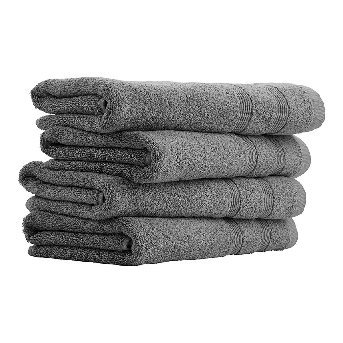 HANDTUCHSET Brooklyn - 4-teilig - 50x100 cm - Dunkelgrau - Dunkelgrau, Textil (50/100cm) - Uncover by Schiesser