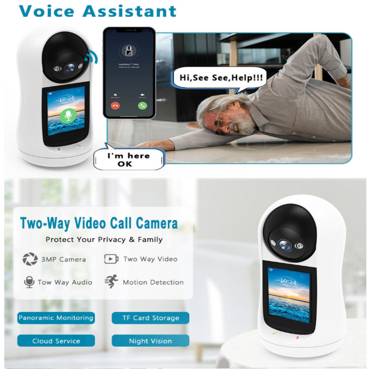 BABYPHONE,3 Megapixel，EU-Stecker - Weiß, Kunststoff - Authentics