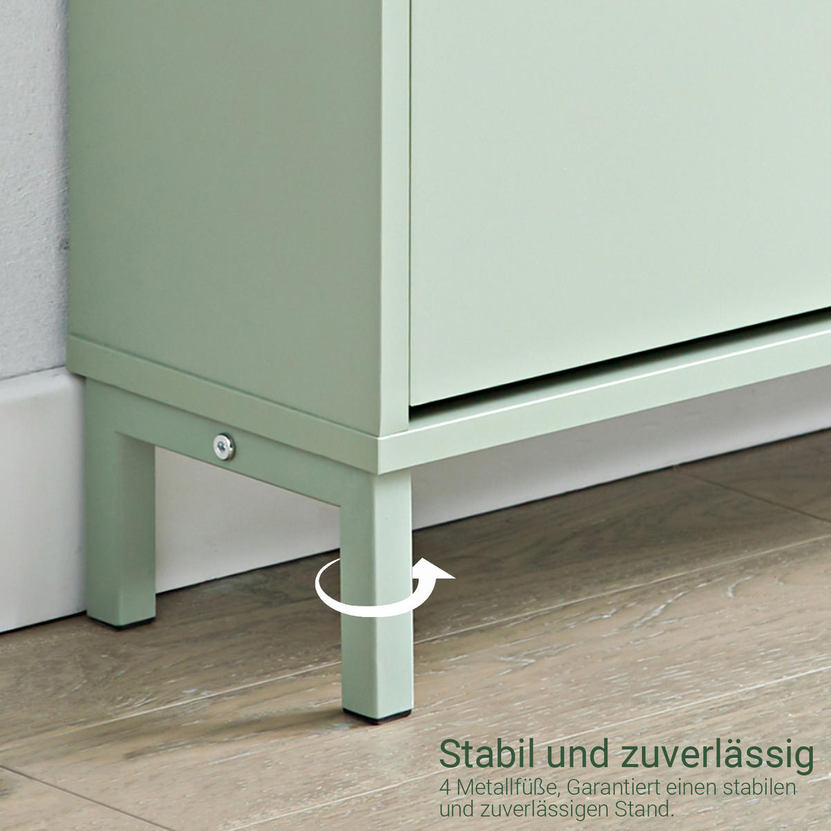 SCHUHSCHRANK Grün - Grün, Holzwerkstoff/Metall (100/91/19cm) - SoBuy