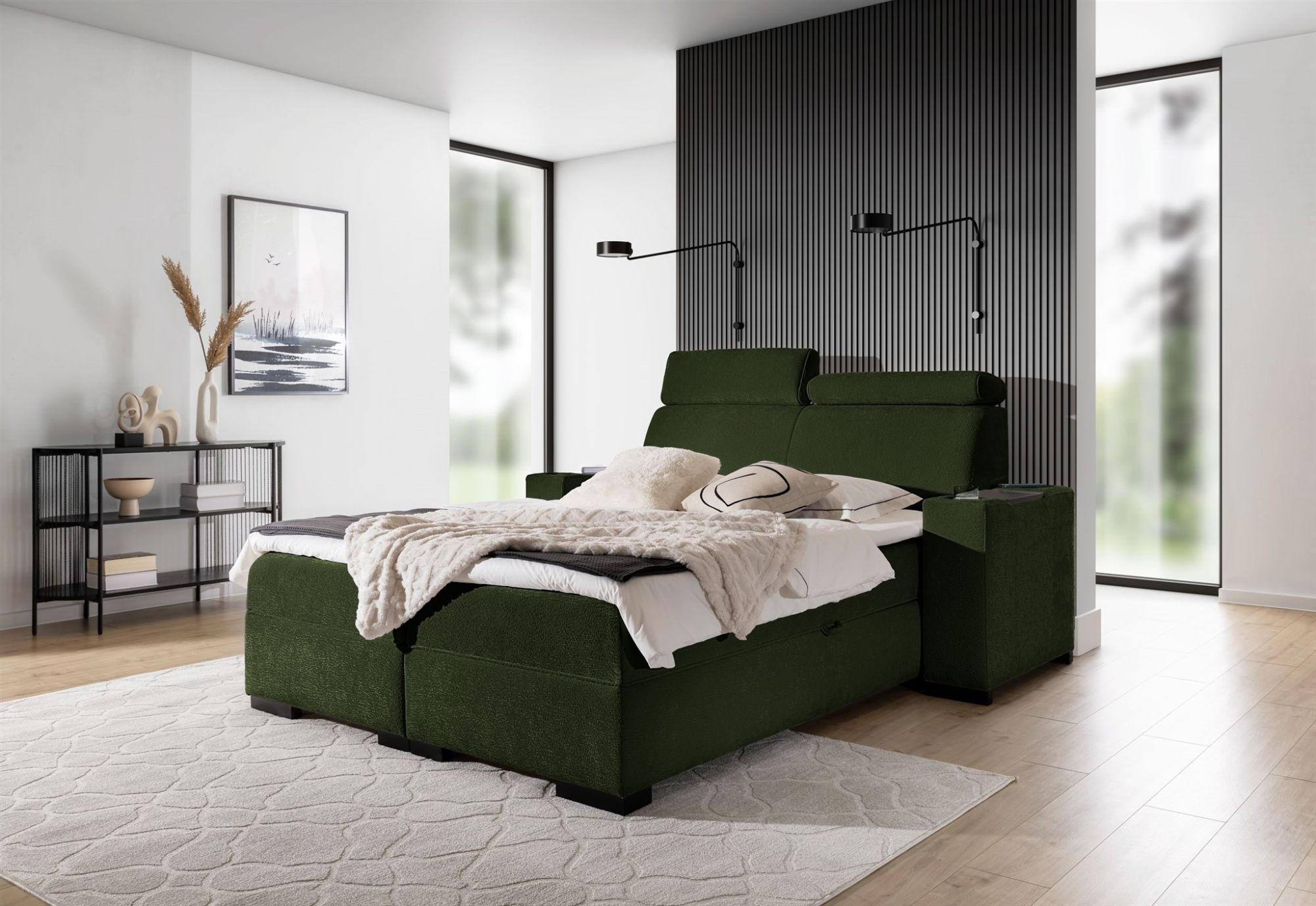 BOXBETT Nestor Dress Me Set.2 - Grün, Holzwerkstoff/Textil (140/200cm) - Fun Möbel