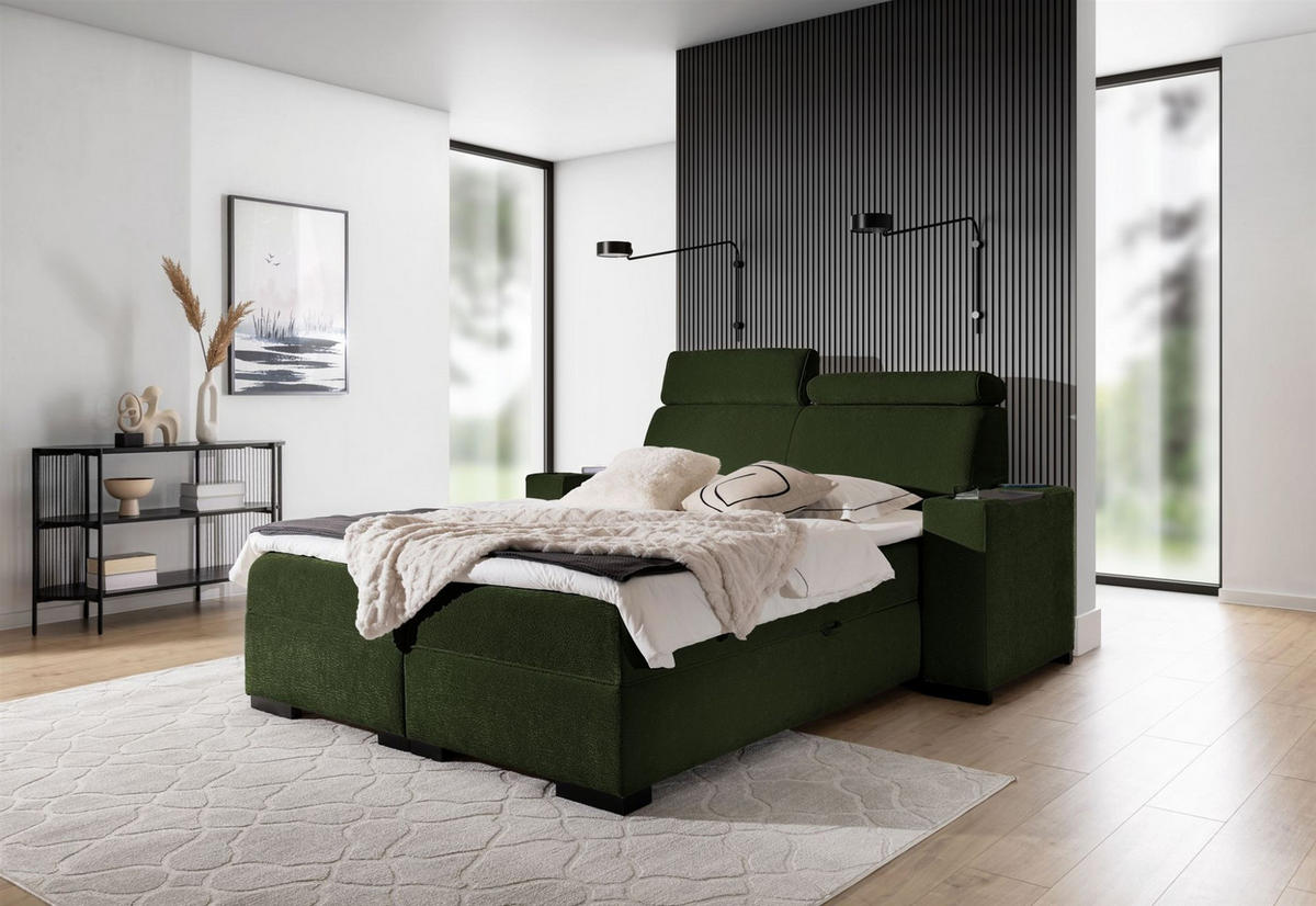 BOXBETT Nestor Dress Me Set.1 - Grün, Holzwerkstoff/Textil (160/200cm) - Fun Möbel