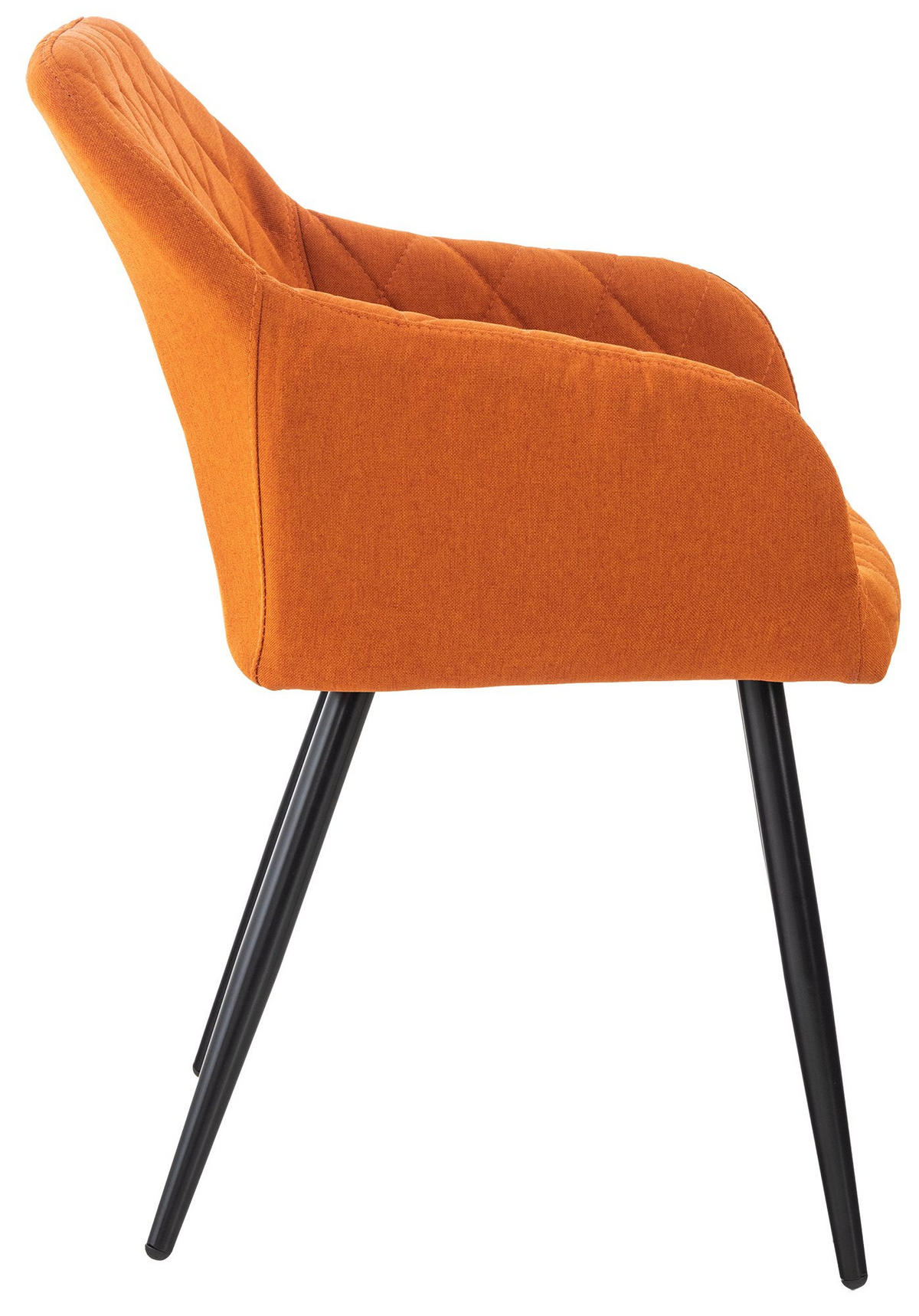 ARMLEHNENSTUHL 2er Set Stoff orange - Schwarz/Orange, Textil/Metall (47/84/44cm) - CLP