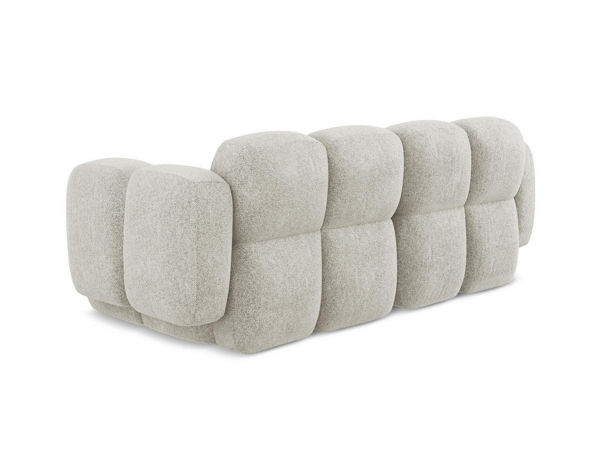 2-SITZER SOFA Chenille Stoff Beige - Hellbraun/Schwarz, Holzwerkstoff/Kunststoff (210/72/115cm) - Makamii
