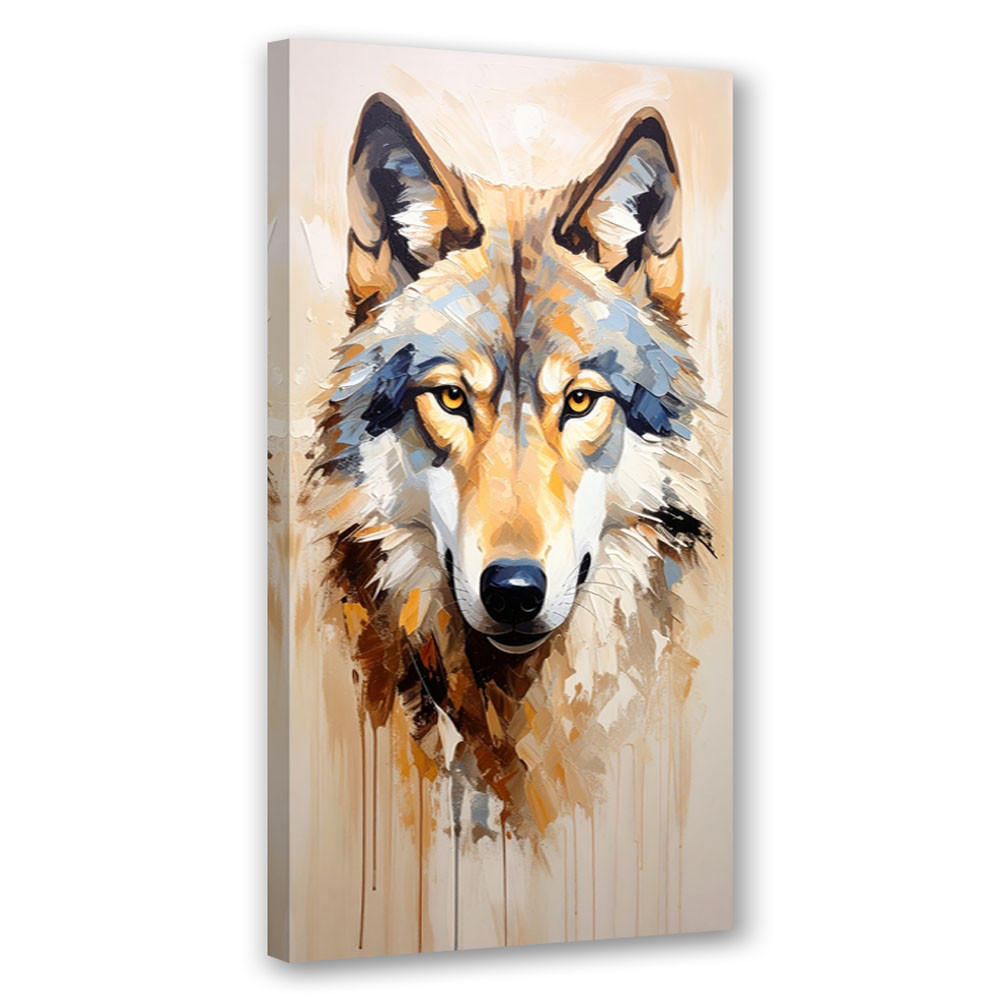 LEINWANDBILD Wolf Tiere Natur 60x120cm - Beige, Textil (60/120cm) - Feeby