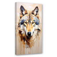 LEINWANDBILD Wolf Tiere Natur 60x120cm - Beige, Textil (60/120cm) - Feeby