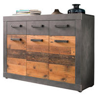 SIDEBOARD Used Wood Altholz Design mit Grau 117 cm, Kommode mit viel Stauraum - Silberfarben/Schwarz, Holzwerkstoff/Kunststoff (117/86/37cm) - Top.Furn
