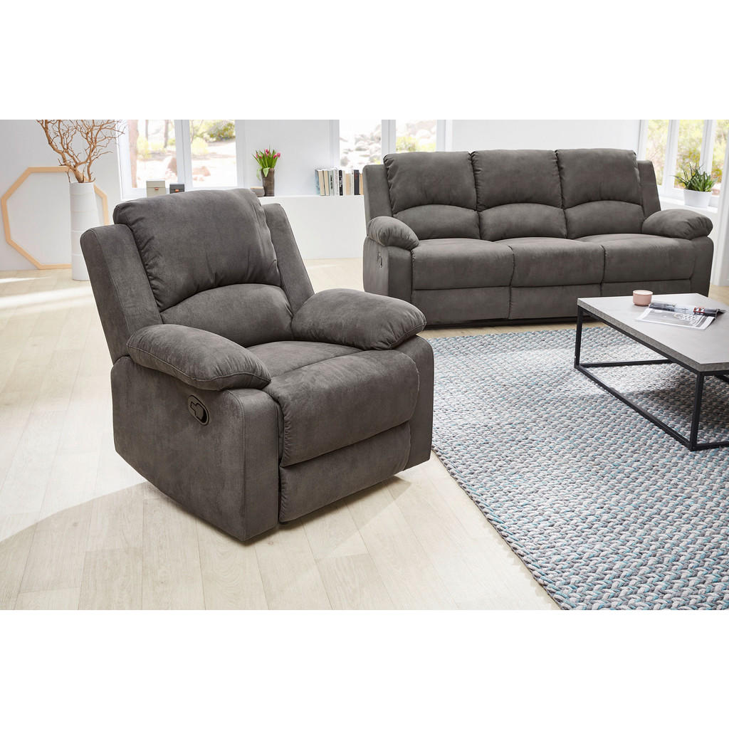 Thumbnail - luma-home Relax-Fernsehsessel, Anthrazit, Textil, 1-Sitzer, Füllung: Polyurethan (Pur), einzeln stellbar,Quadratisch, 97...
