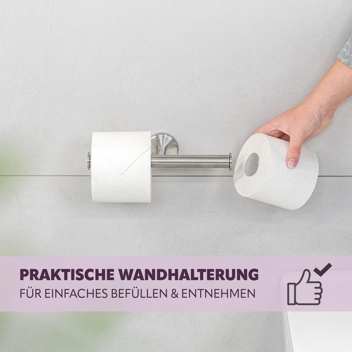 TOILETTENPAPIERHALTER PIAZZA, Edelstahl - Edelstahlfarben, Metall (24/6/10cm) - bremermann