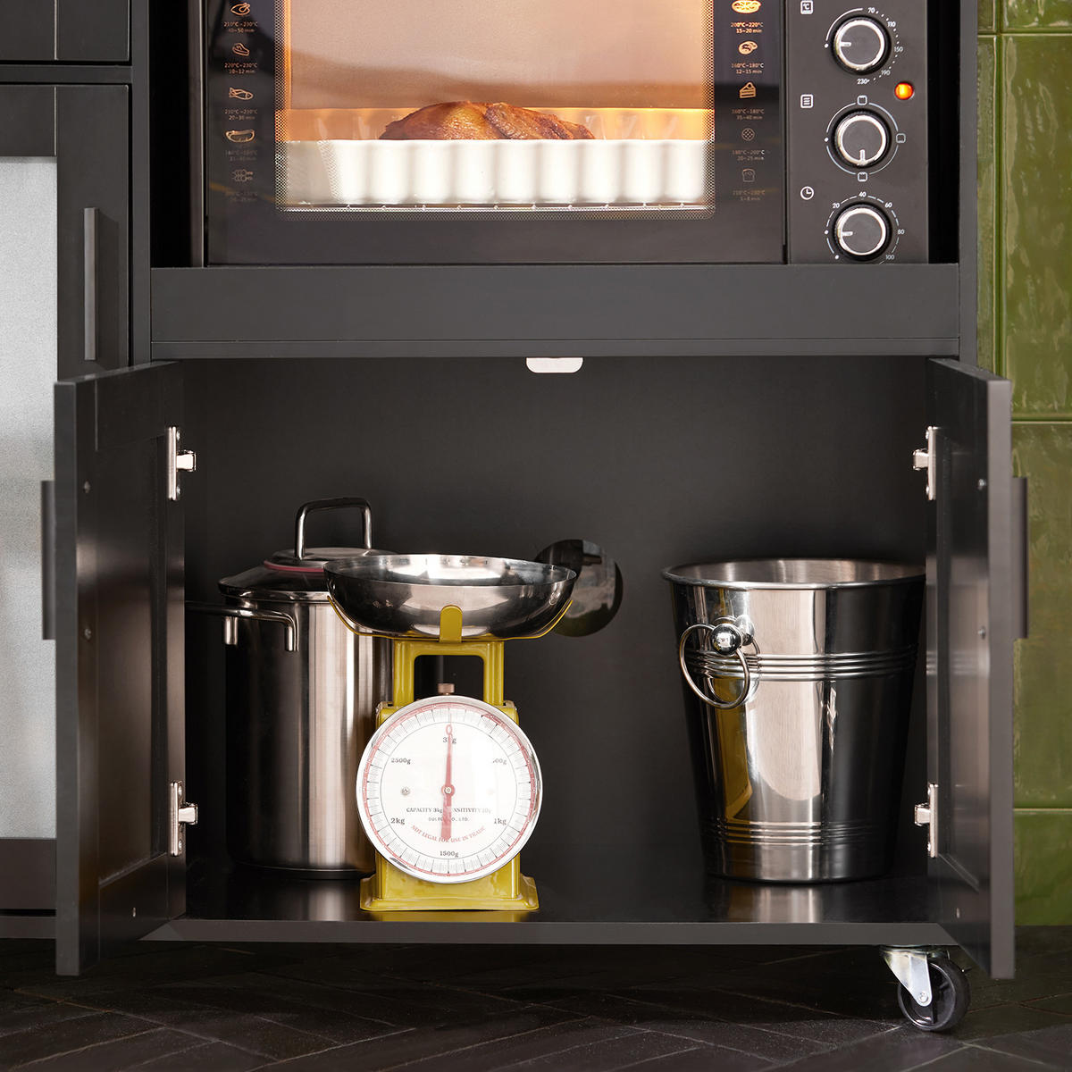 MIKROWELLENSCHRANK Schwarz - Schwarz, Holzwerkstoff (89/89/40cm) - SoBuy