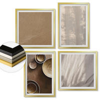 WANDBILDER 4er Set - 50x50 cm & 40x60 cm Goldrahmen - Strukturen, Texturen, Minimalismus - Goldfarben, Kunststoff (50/50cm) - ArtPrintCave