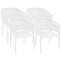 GARTENSTUHL 4er Set Kunststoff Weiß - Weiß, Kunststoff (58/80/58cm) - CLP