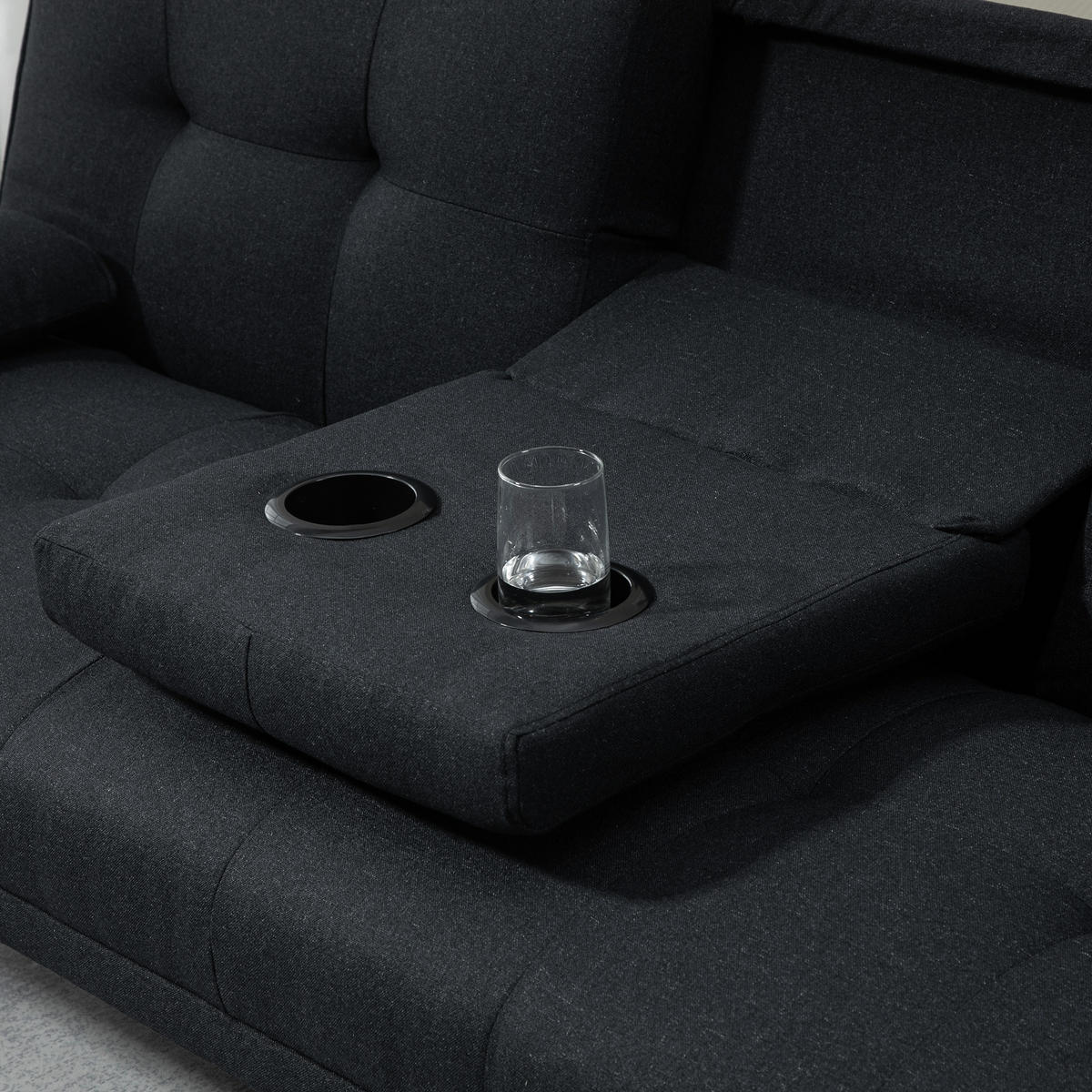 SCHLAFSOFA 3-Sitzer DE-13380 Grau - Grau, Textil (181/78/77cm) - ComfortXL