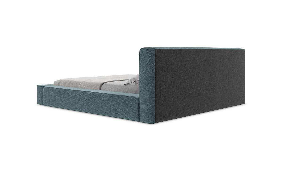 POLSTERBETT mit Bettkasten und Lattenrost 210x215 Orange - Terracotta/Schwarz, Kunststoff/Textil (160/200cm) - Makamii