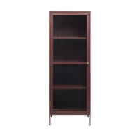 VITRINE - Metall - Burgunderrot - Aubergine, Metall (58/160/40cm) - Drawer