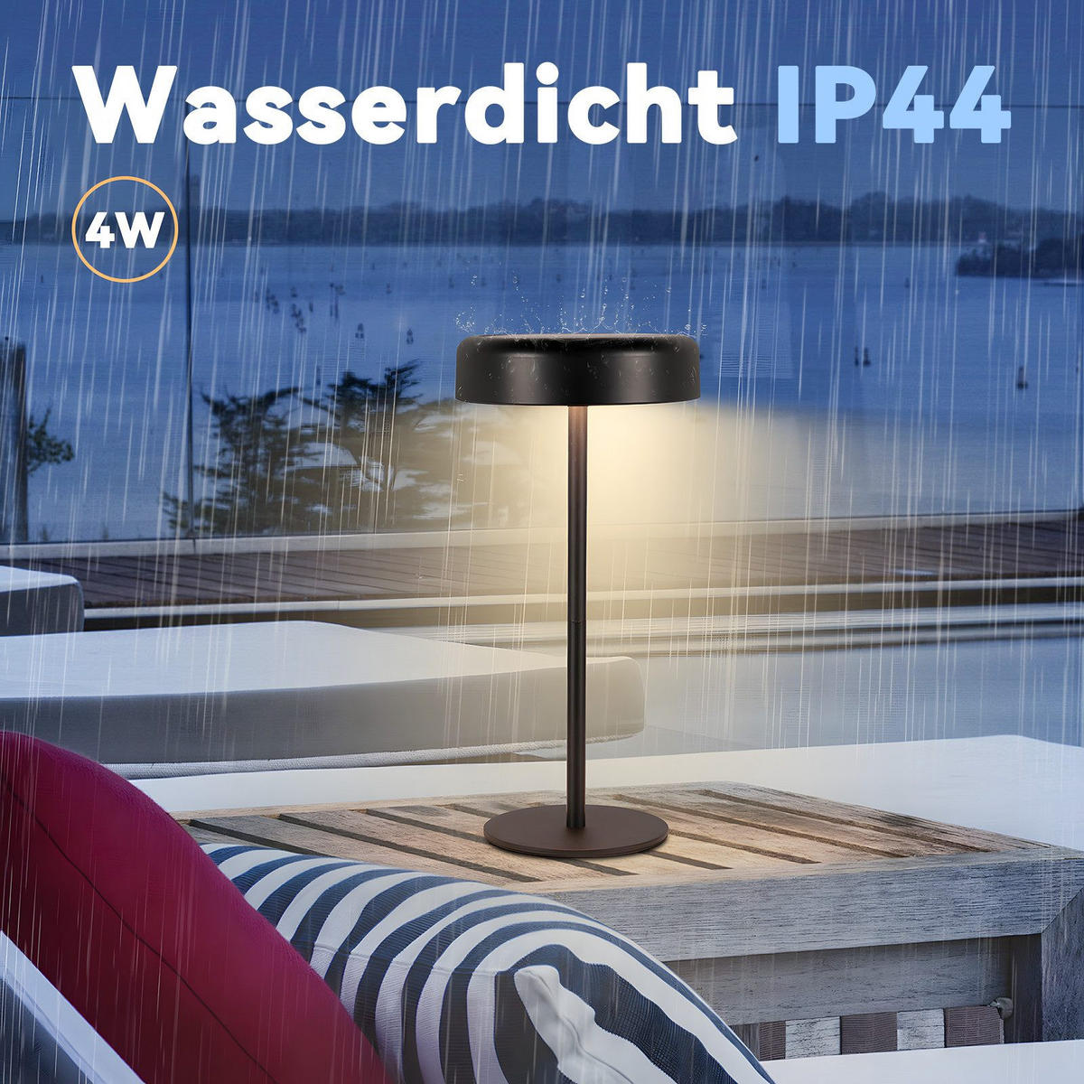 LED-TISCHLEUCHTE Abel 14/14/30cm - Schwarz, Kunststoff (14/14/30cm) - Nettlife