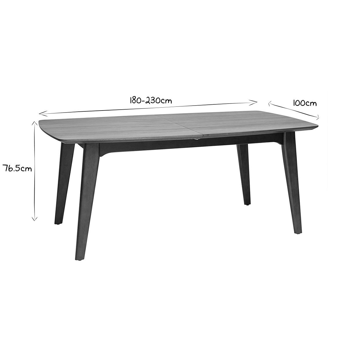 ESSTISCH Ausziehbar Nussbaum L180-230 FIFTIES - Walnussfarben, Holz (230/100/75.5cm) - Miliboo