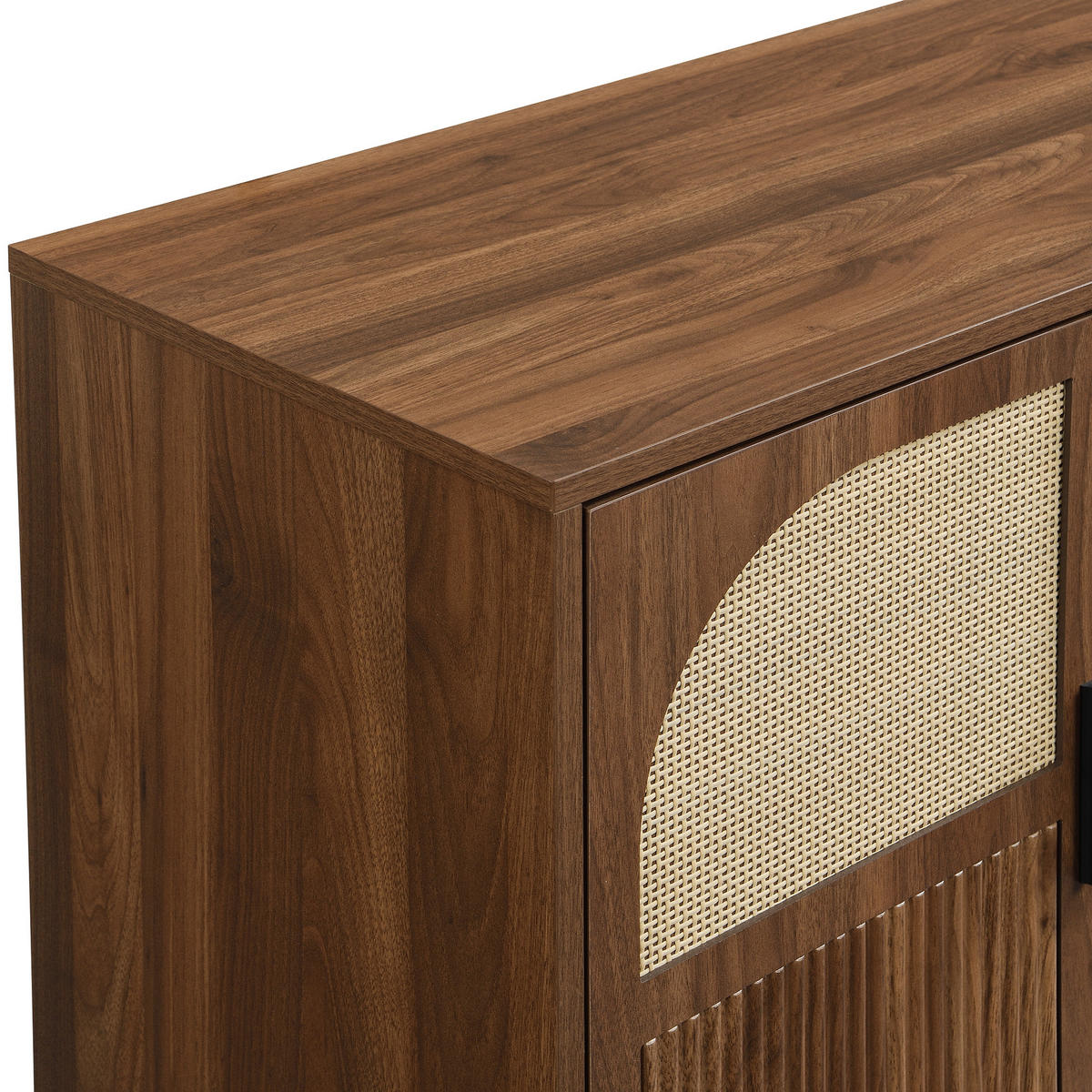 SIDEBOARD in Naturfarben Kommode mit Stauraum und Metallbeinen für Wohnzimmer und Esszimmer, B140/T40/H80cm - Schwarz/Naturfarben, Holzwerkstoff/Metall (140/80/40cm) - STILVORA