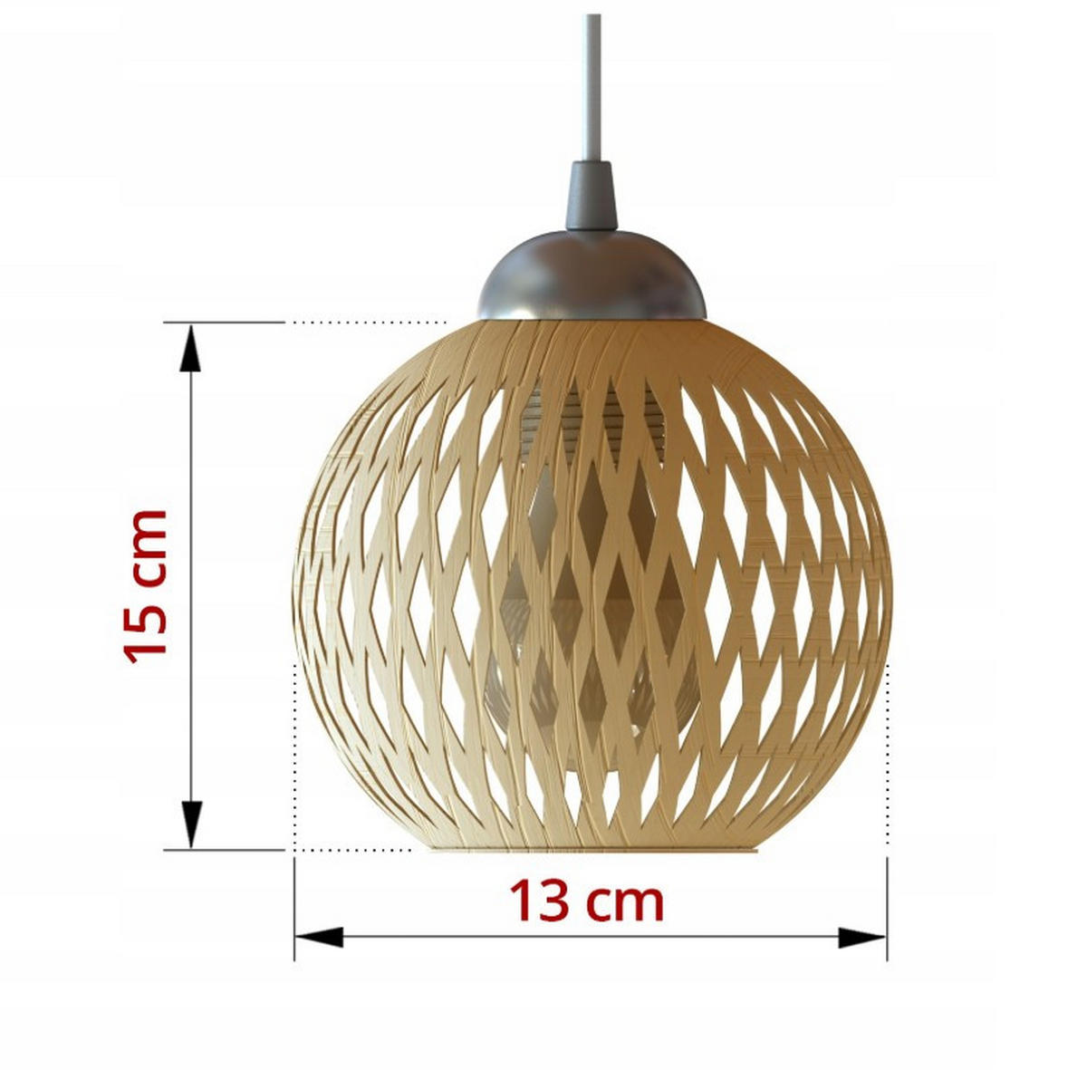 DECKENLEUCHTE BOHO - Beige/Weiß, Holz/Metall (45/45/32cm) - kiki design
