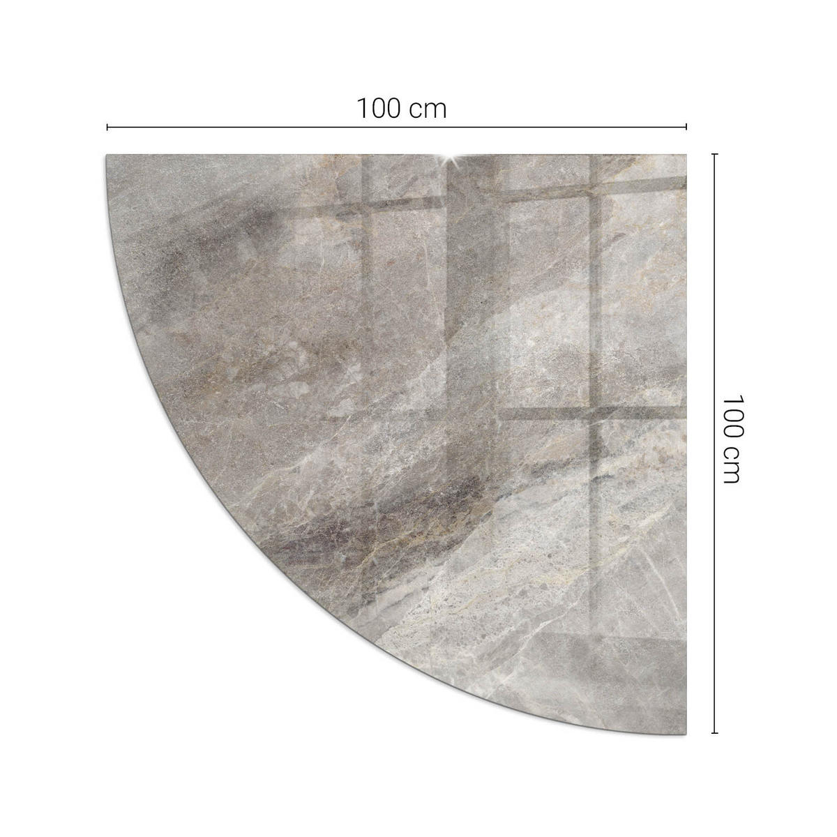 GLASPLATTE für Kamin 100x100 cm Grau - Grau, Glas (100/100/0.4cm) - ArtPrintCave