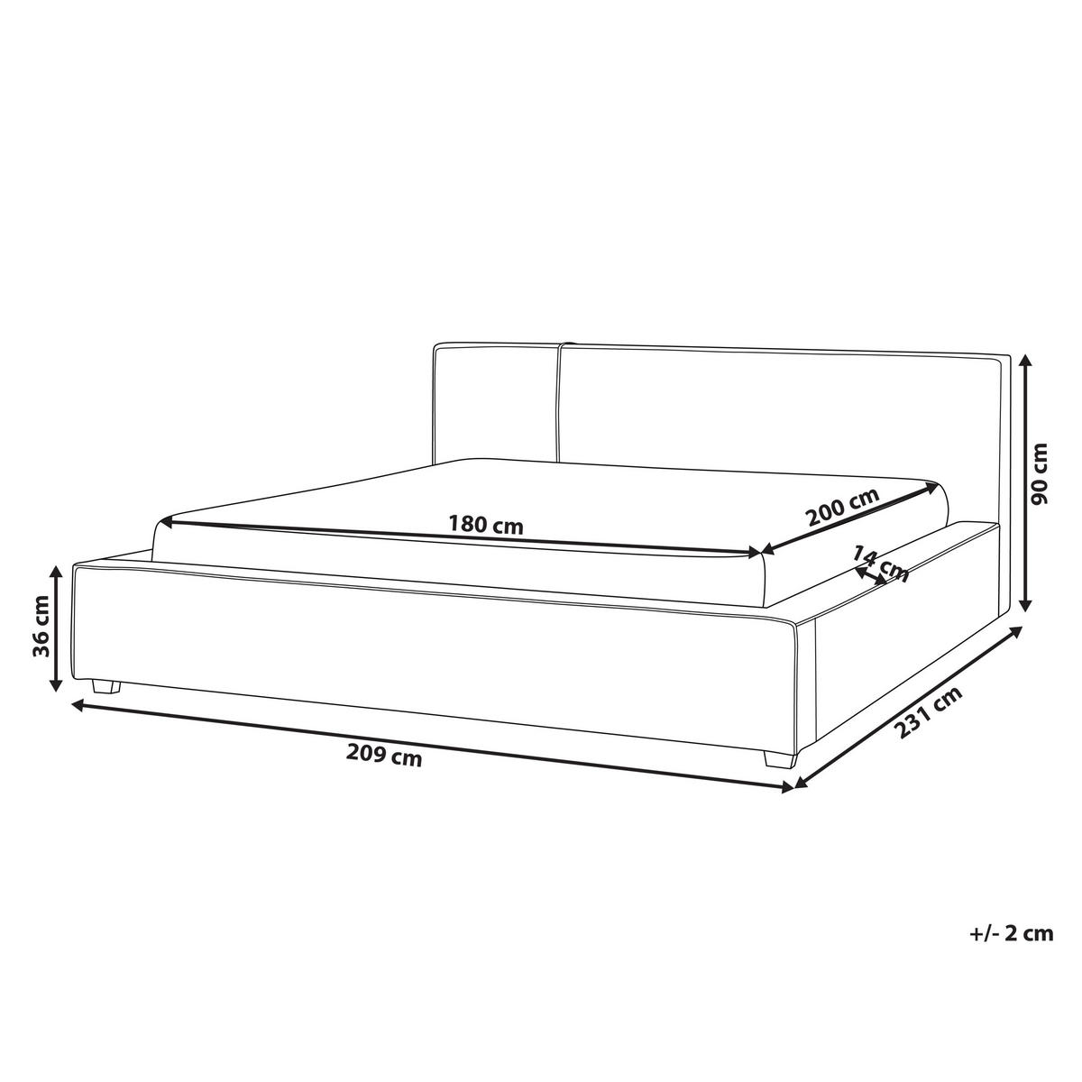 POLSTERBETT mit Lattenrost 180x200 cm Beige Mirande - Taupe, Textil (180/200cm) - Beliani