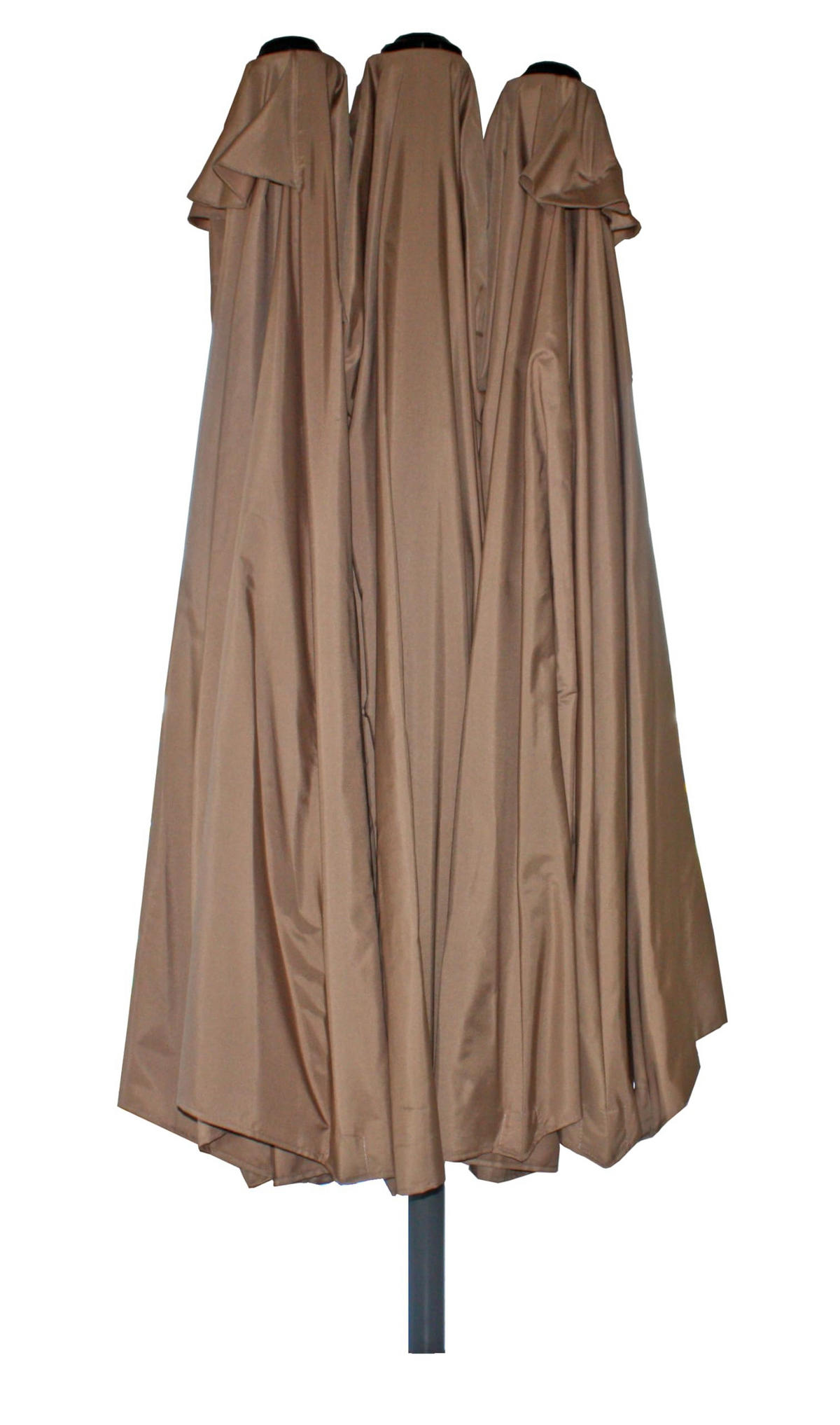 DOPPEL-SONNENSCHIRM Winda Hellbraun Gartenschirm - Hellbraun, Kunststoff (265/460cm) - DELUKE