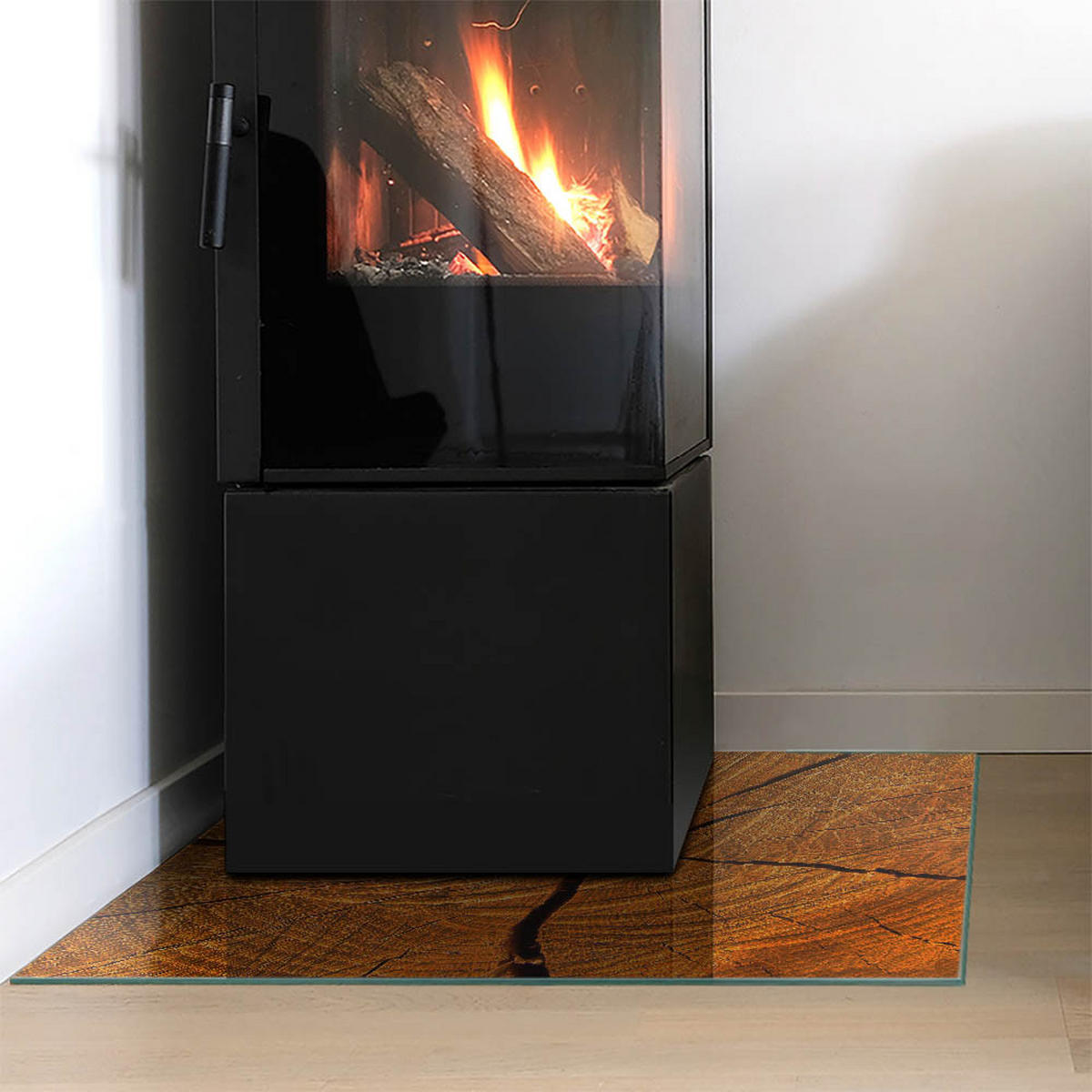 GLASPLATTE für Kamin 60x60 cm Orange - Orange, Glas (60/60/0.4cm) - ArtPrintCave