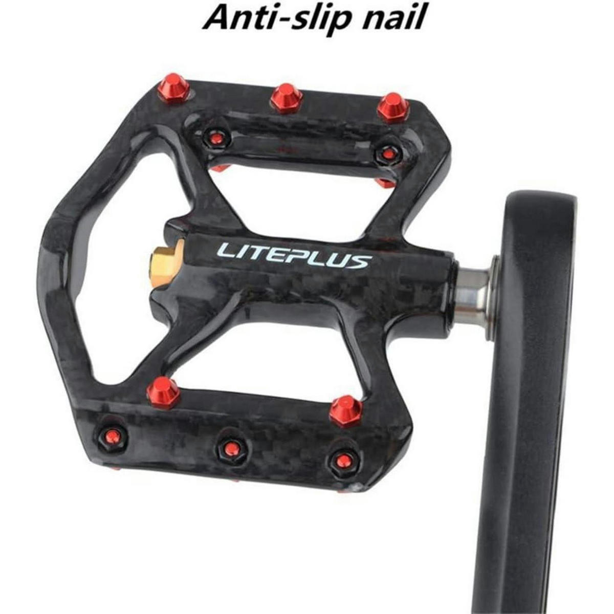 FAHRRAD-PEDALE Karbon Titan-Achse Ultraleicht 181 g - Schwarz, Metall (8.6/1.5/9.1cm)