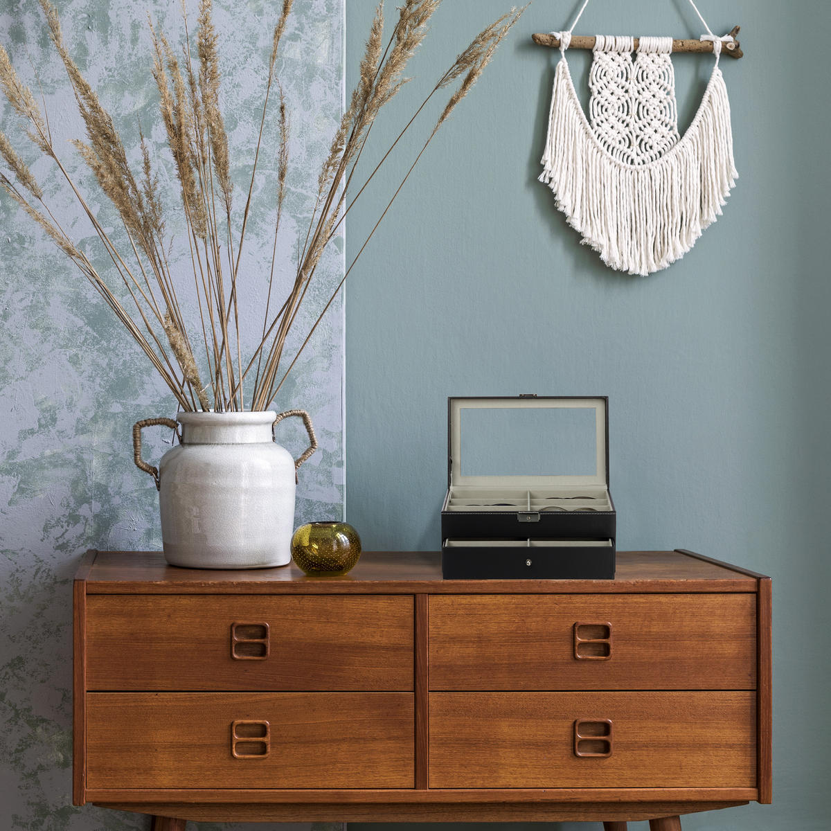 BRILLENBOX - Multicolor, Glas/Kunststoff (33.5/15.5/19.5cm) - Relaxdays